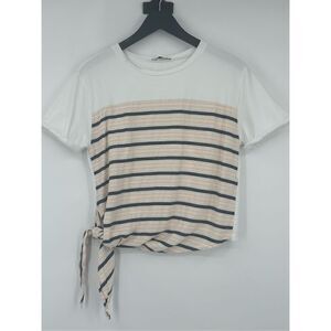 Zara white and cream blouse in size S